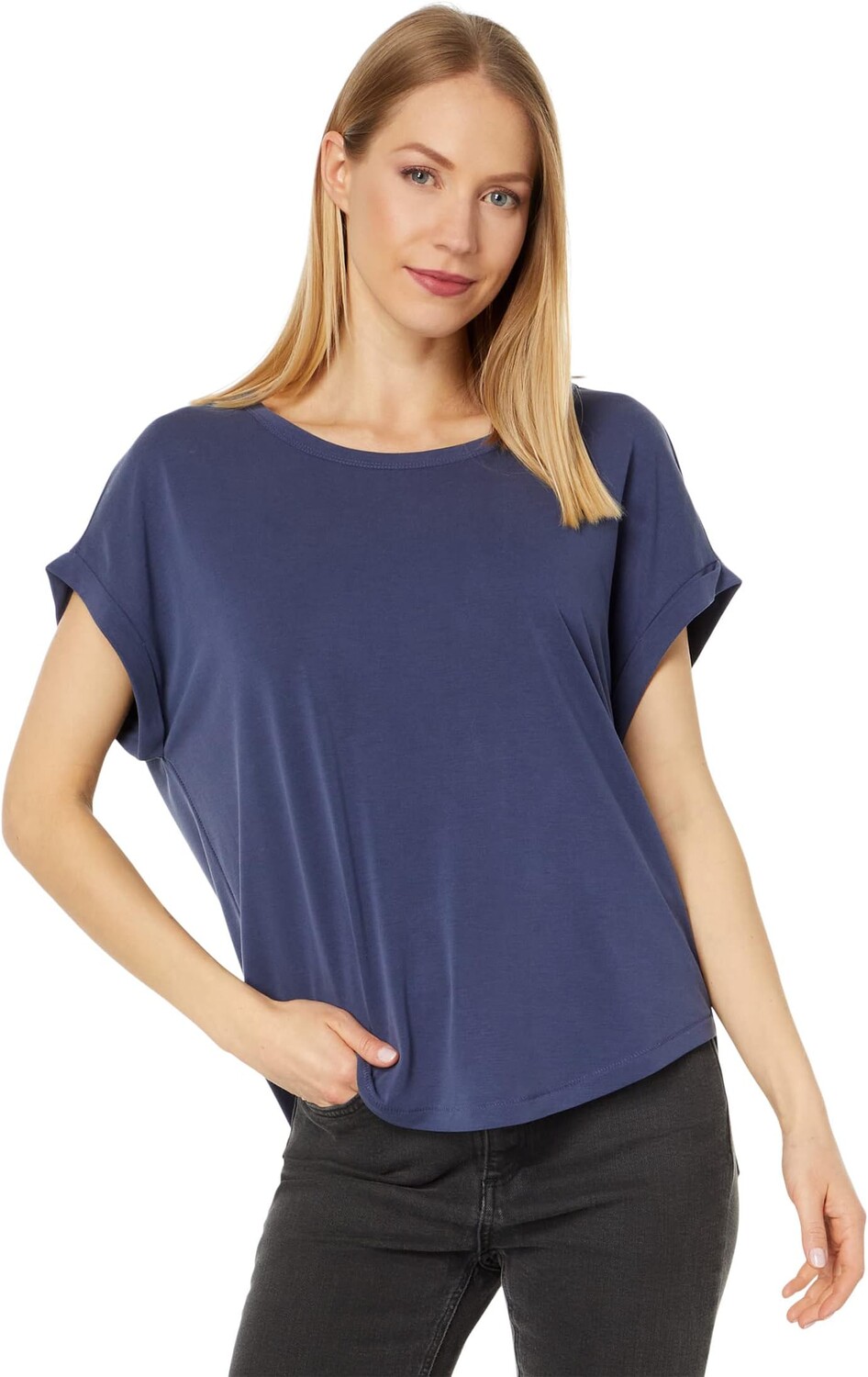 

Футболка «летучая мышь» Sandwash Lucky Brand, темно-синий