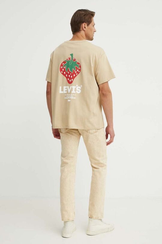 

Хлопковая футболка Levi's, бежевый