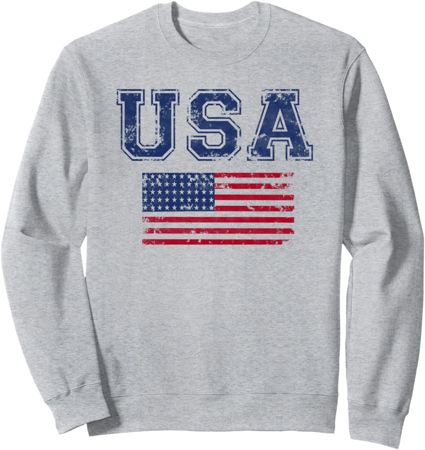 

Модная толстовка с изображением США и флага, сильно потертая Trendy Apparel, серый
