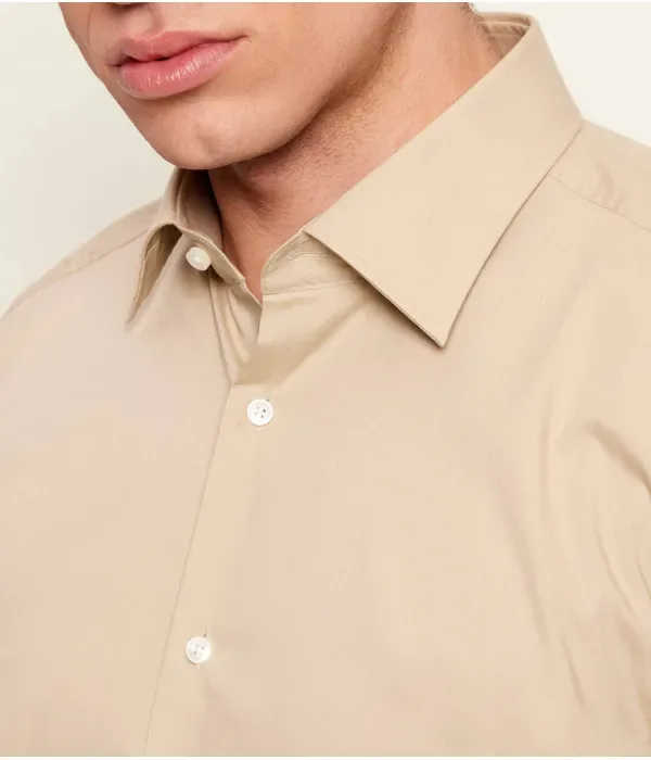 Рубашка H-HANK-kent-C1-214 slim fit Boss, бежевый — фото 4