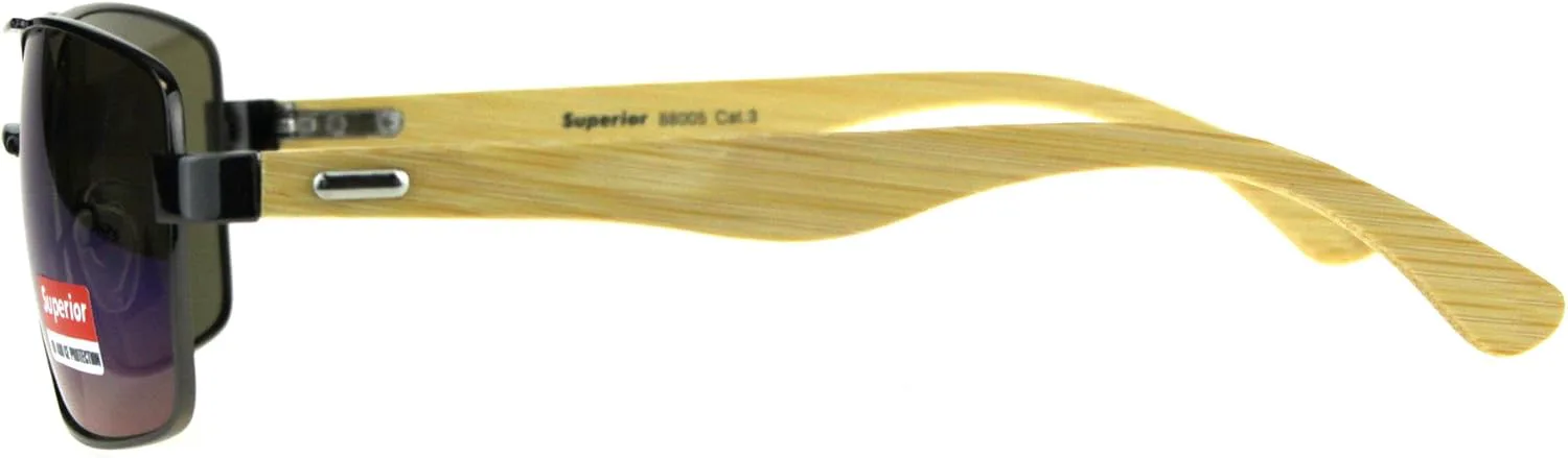 

Мужские прямоугольные солнцезащитные очки Navigator с дужками из бамбукового дерева, цвет оружейный металлик, бирюзовые зеркальные линзы PASTL, Gunmetal (Teal Mirror)