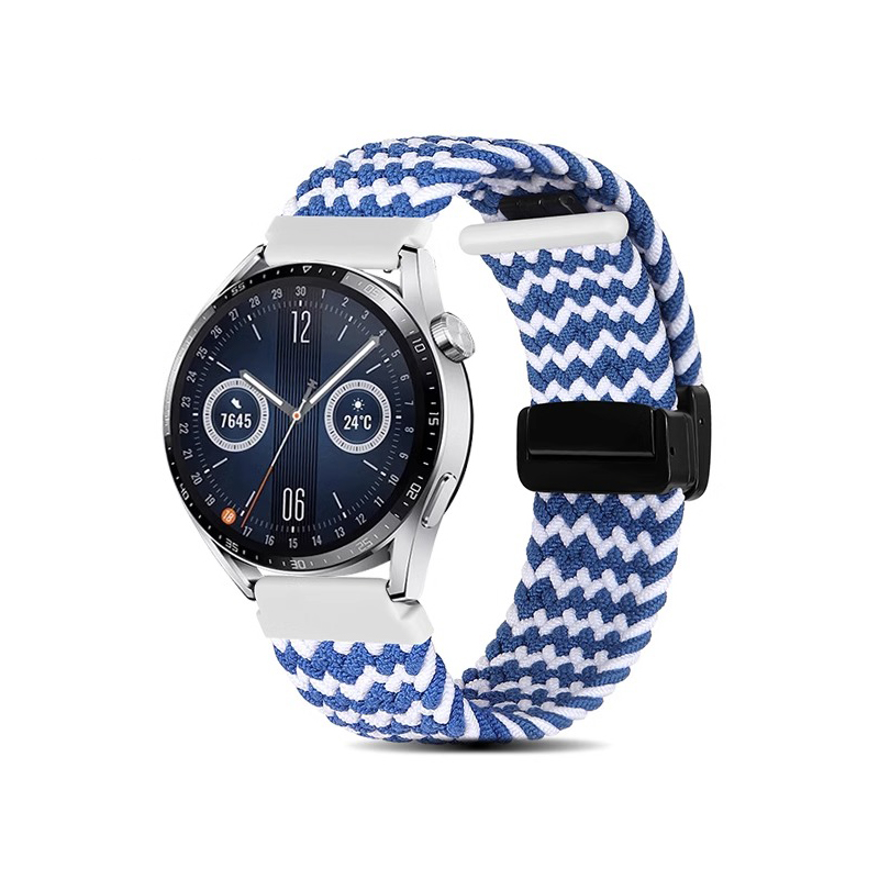 

Biaodaige Часы Strap COROS Compatibility Nylon Material, Wave Pattern Blue White
