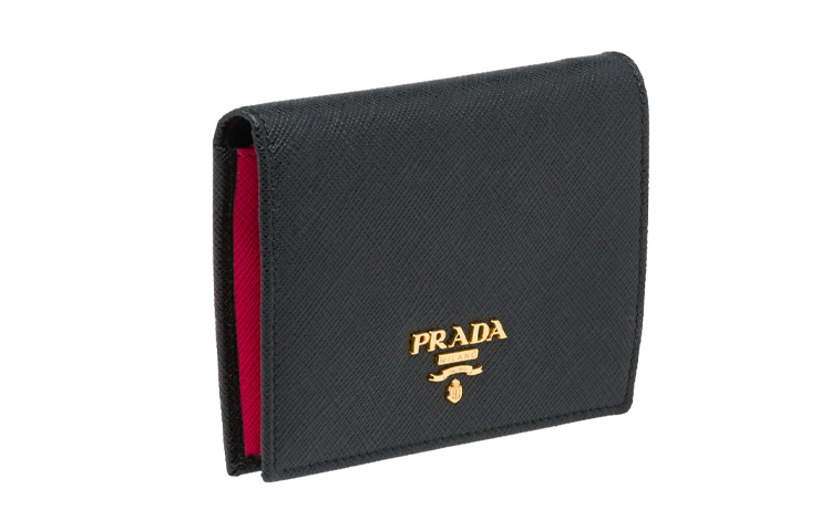 PRADA Кожаный женский кошелёк маленького размера чёрный — фото 2