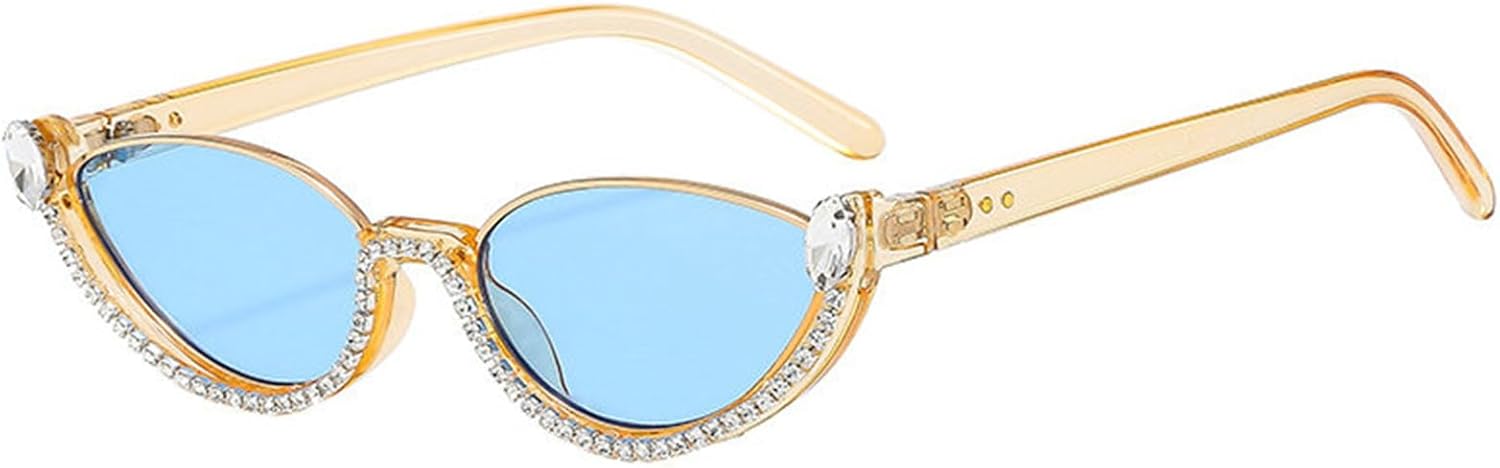 

Модные маленькие солнцезащитные очки-«кошачий глаз» со стразами, милые овальные солнцезащитные очки с бриллиантами для вечеринки, винтажный стиль, тонированные линзы helena, C3