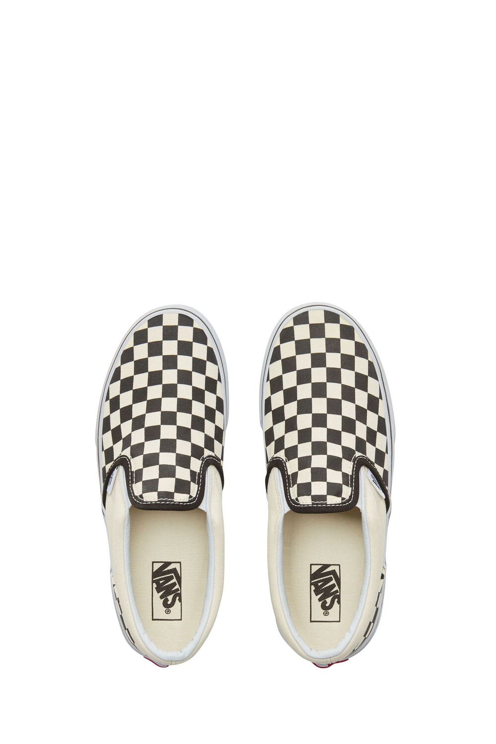 Детские классические кроссовки в клетку без шнуровки Vans, черный — фото 2