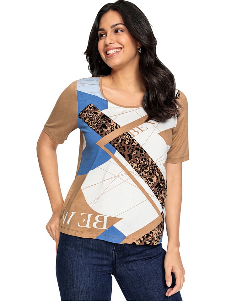 

WITT WEIDEN Светло-коричневая/белая футболка, Коричневый, WITT WEIDEN Светло-коричневая/белая футболка