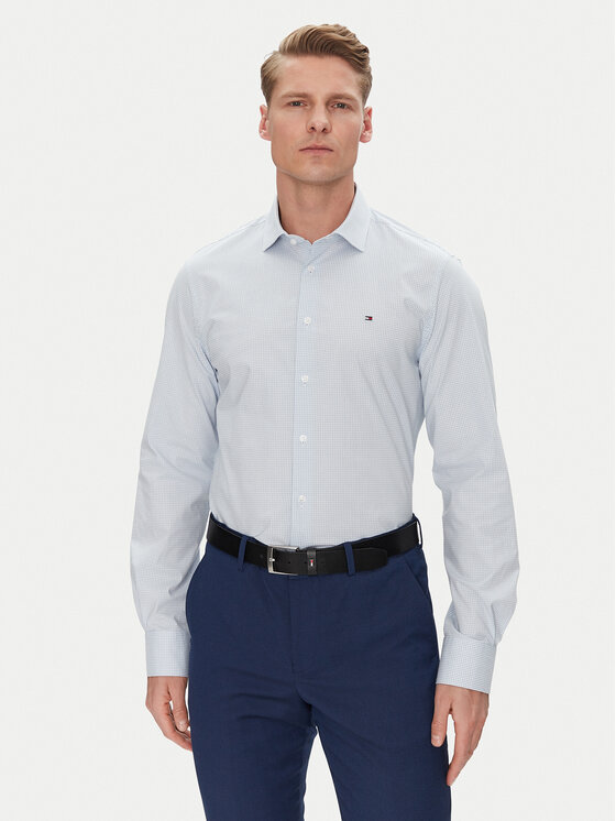 

Рубашка облегающего кроя MW0MW38961 Tommy Hilfiger, голубой