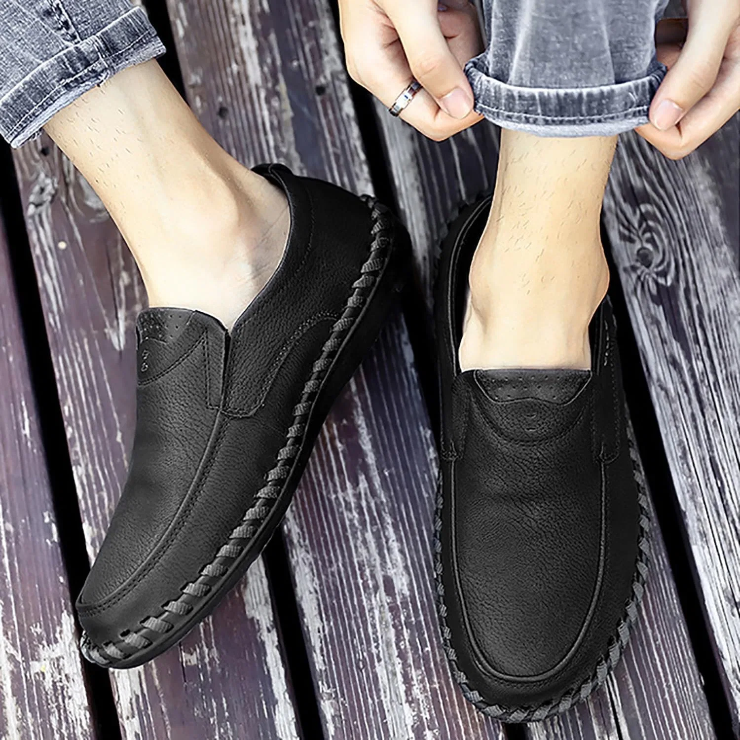 Мокасины повседневные Men's Slip-On Loafers, черный DAO-UPPSE — фото 2