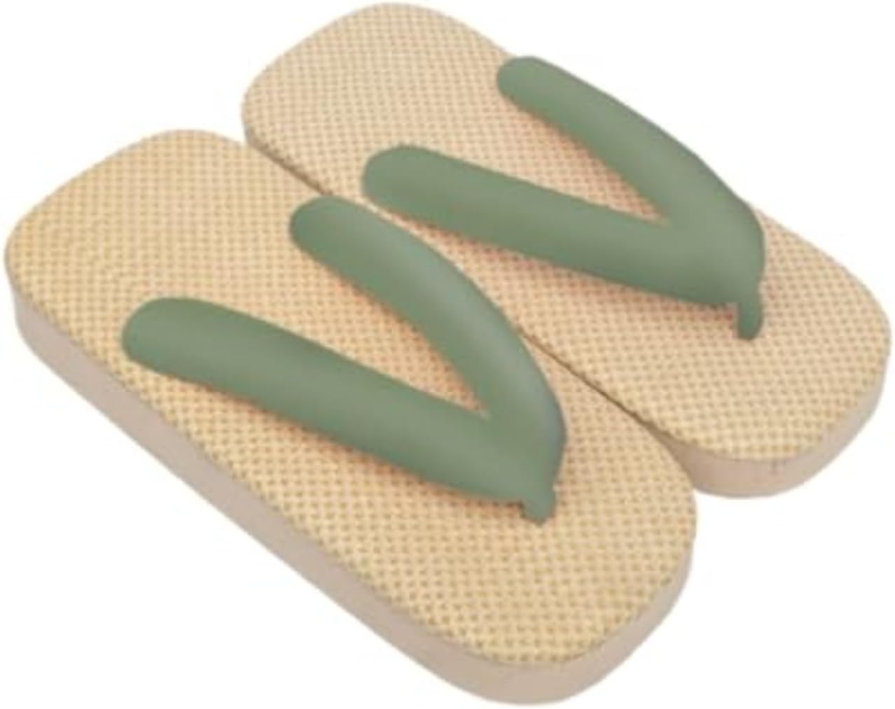 

Женские японские сандалии гета, сабо, сандалии на толстой подошве, зори, шлепанцы, сандалии на плоской подошве для пляжа, носить с носками, для мальчиков и девочек, кимоно Japado, зеленый