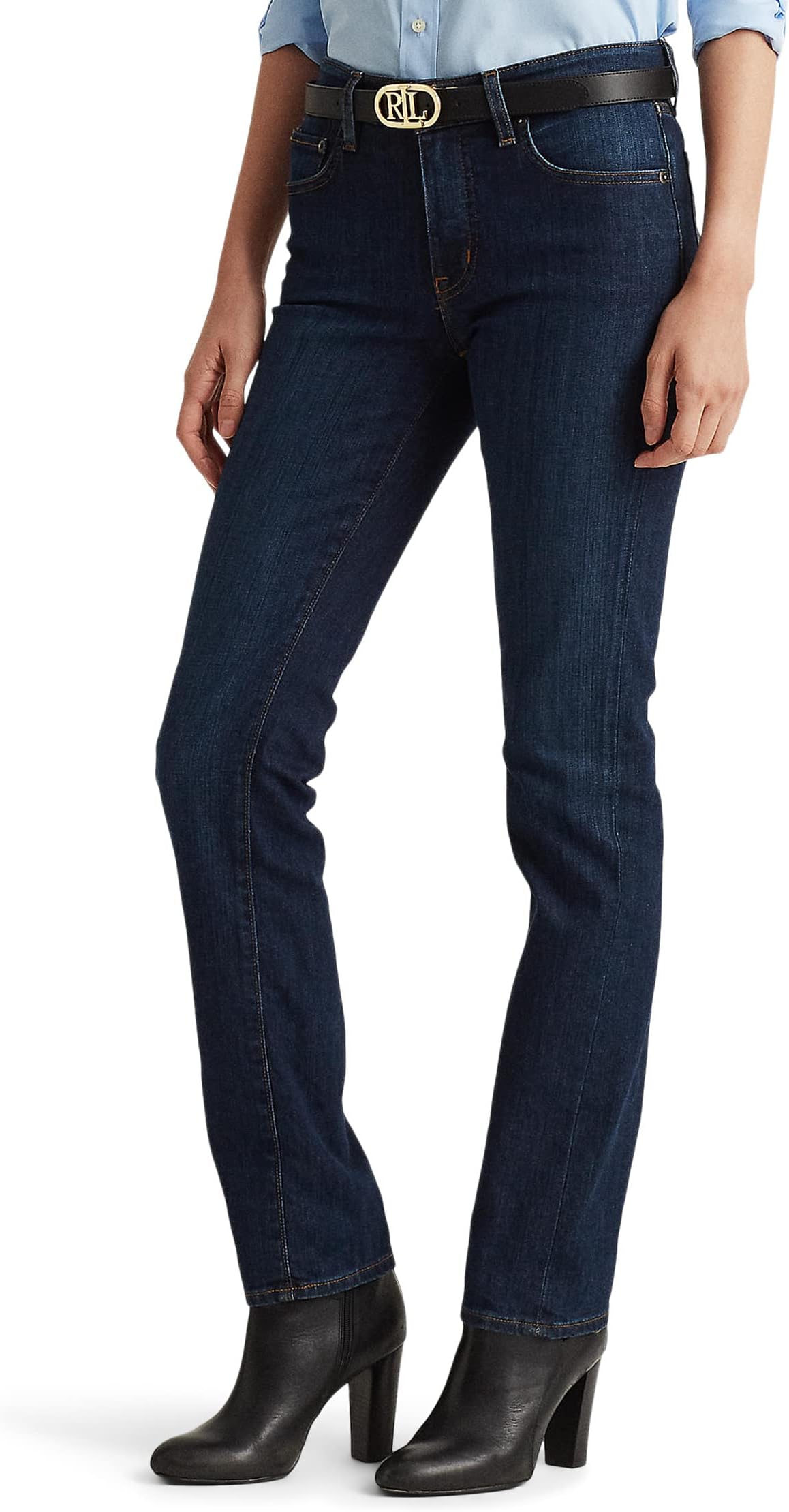 

Джинсы Lauren Ralph Lauren Mid-Rise Straight Jeans, цвет Deep Royal Wash Denim