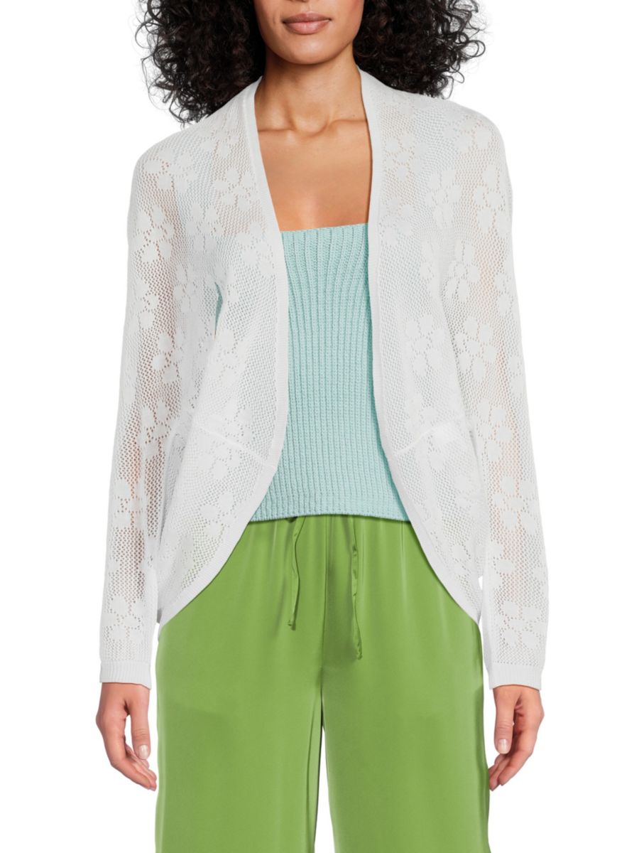 

Кардиган с сетчатым принтом и открытым передом Joseph A, белый