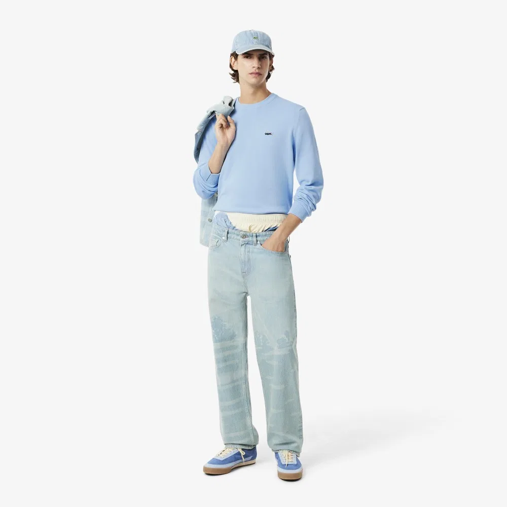 Мужской джемпер Holiday Croc с круглым вырезом светло-голубой от Lacoste — фото 4