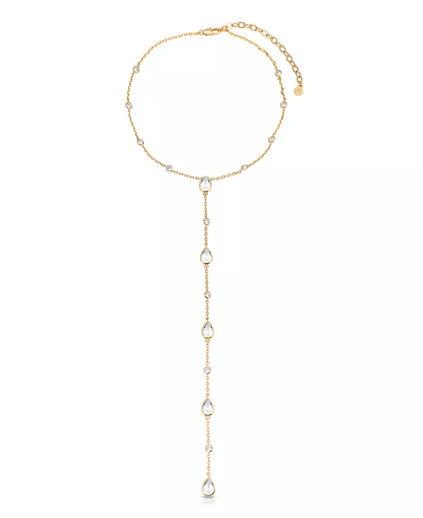 

Ожерелье-Лариат с кристаллами маркиза Ettika, gold