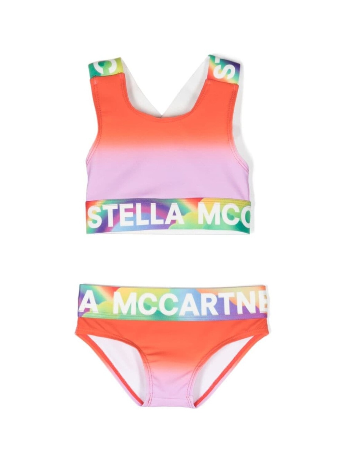 

Stella McCartney Kids бикини с эффектом омбре и логотипом, оранжевый