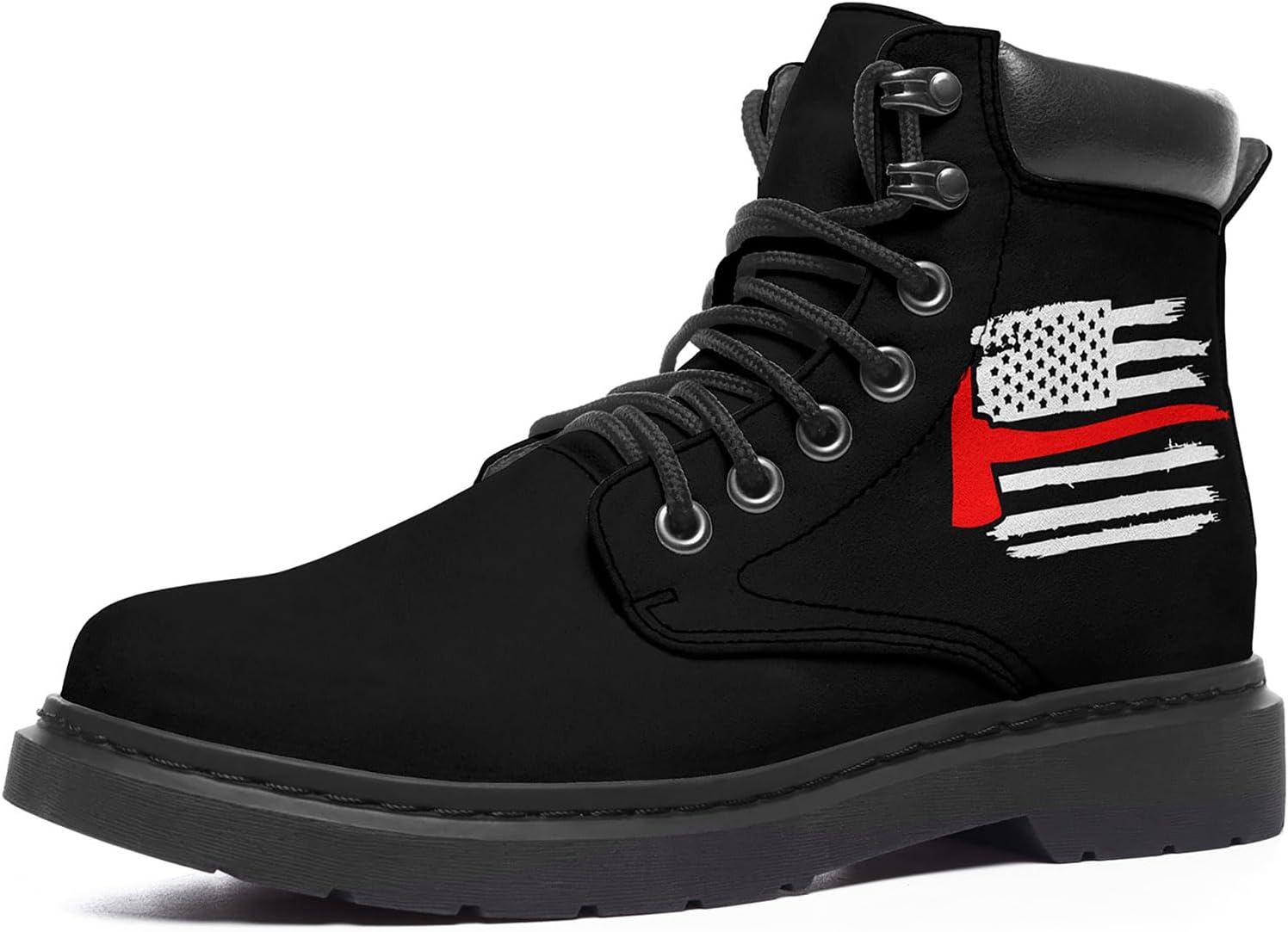 

Ботинки Onegam с американским флагом, патриотические, с возможностью персонализации имени, кожаные ботинки на шнуровке с узором звезд и полос для женщин и мужчин, белый/черный