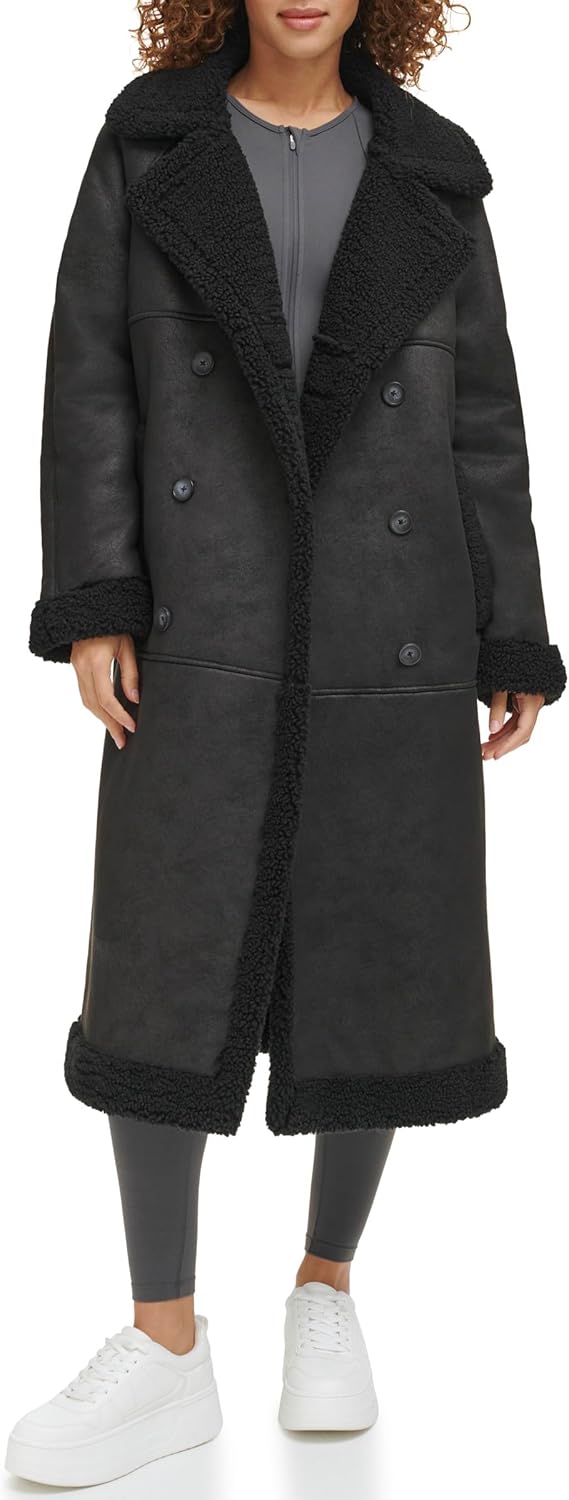 

Levi's Женское длинное пальто из искусственной овчины, Black