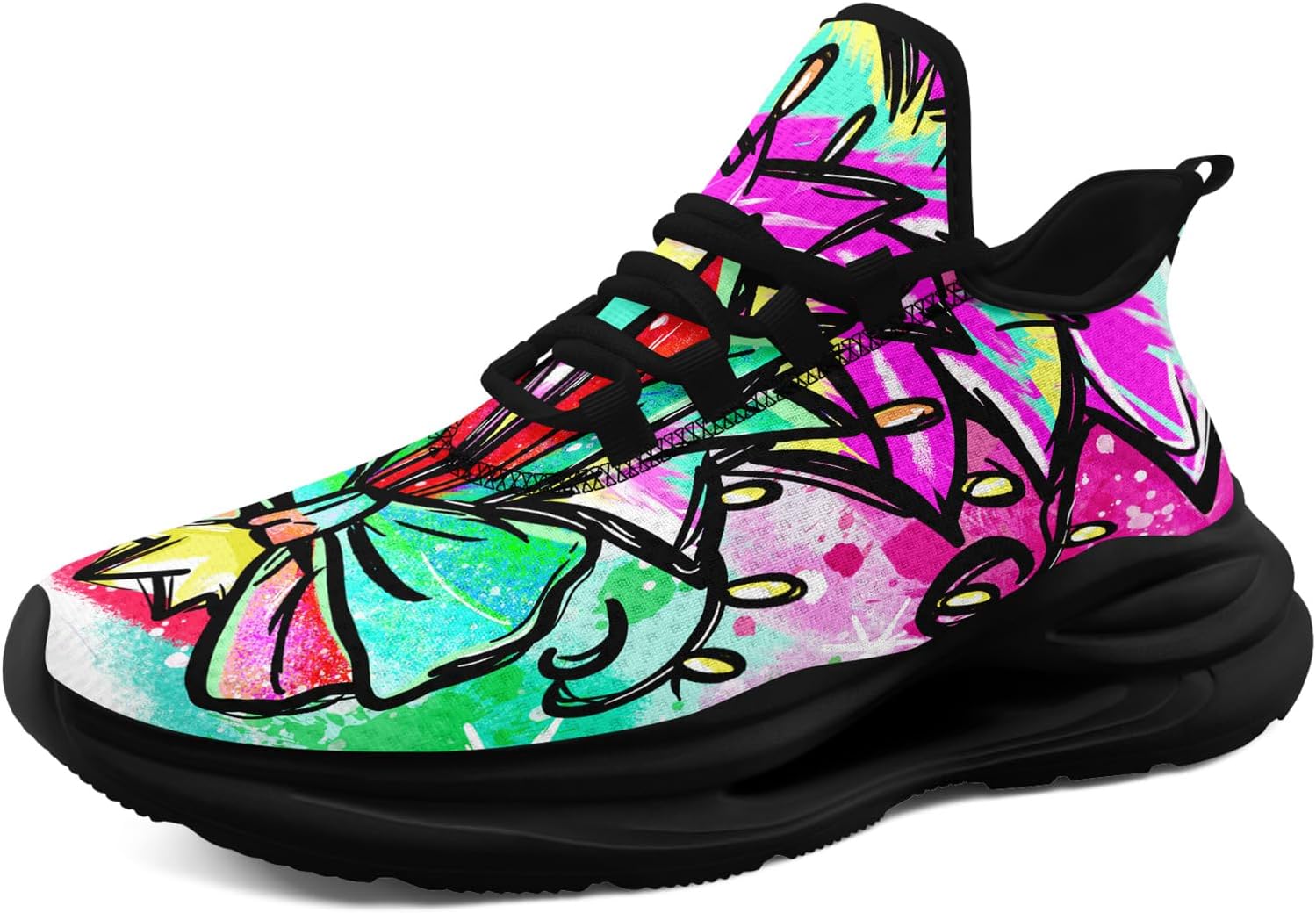 

Кроссовки AWSOLE на Рождество для мужчин и женщин, дышащие, удобные, с амортизацией, красные, белые и черные, стильные, легкие, для бега