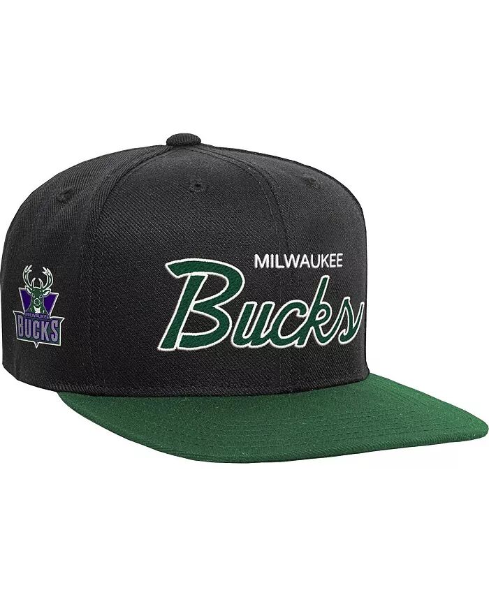 

Черная кепка Snapback с надписью Milwaukee Bucks Team для мальчиков и девочек Big Mitchell & Ness, черный