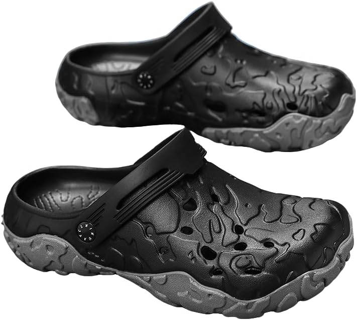 

Мужские сабо для сада, взрослые мюли, спортивные сандалии, летние водные пляжные туфли, повседневные тапочки, легкие и дышащие Miluoluo, черный