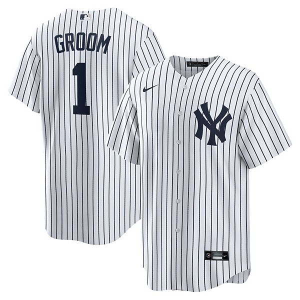 

Мужская белая реплика домашней футболки New York Yankees #1 Groom Nike