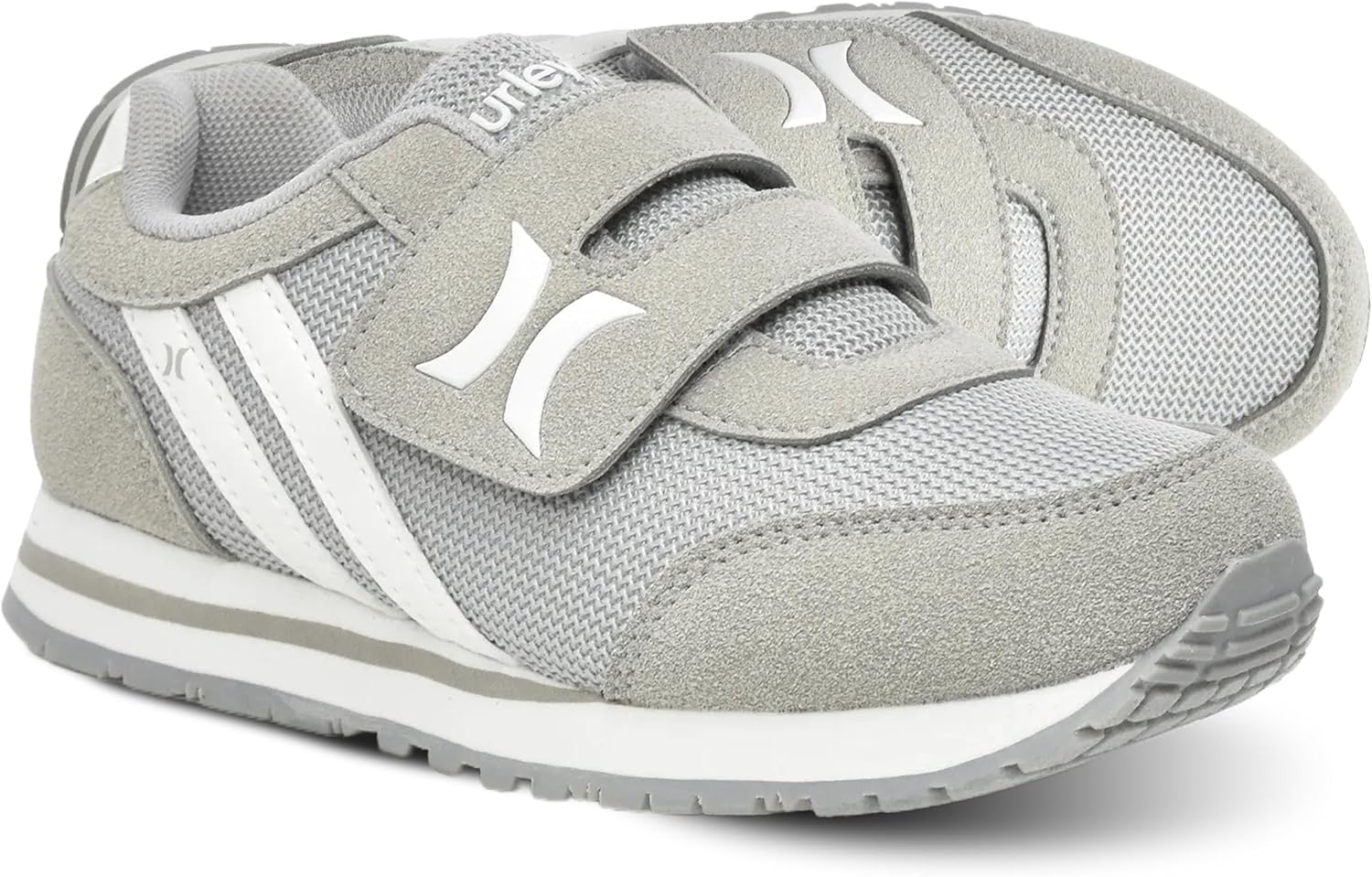 

Детские кроссовки Hurley Kid's Knox для ходьбы - детские кроссовки с липучкой для легкого надевания, легкие обувь для бега и ходьбы для мальчиков и девочек, кроссовки для малышей, белый/серый