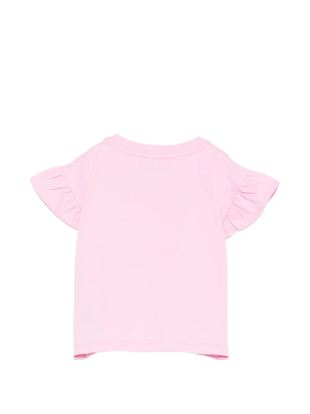 Футболка с рюшами и графическим принтом Moschino Kids, розовый — фото 2