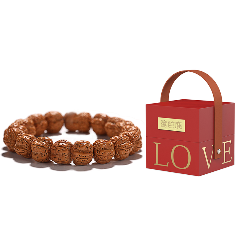 

Король Конг браслет из семян бодхи унисекс LIBALU, красный