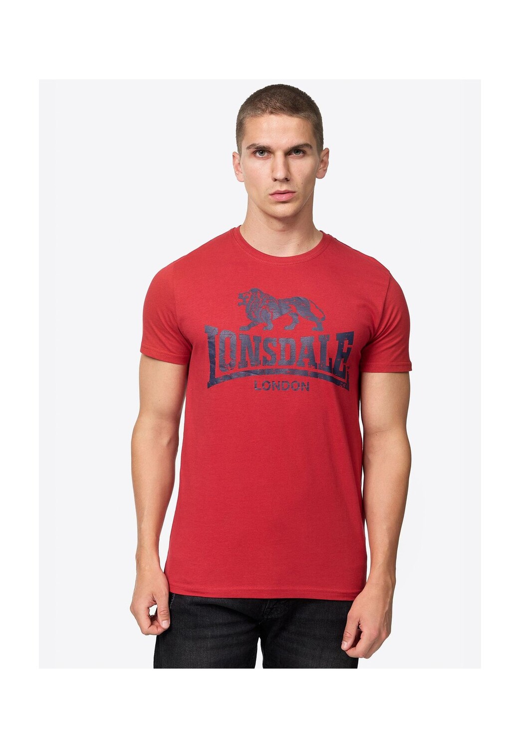 

Мужская футболка обычного кроя SILVERHILL LONSDALE, цвет Dark Red/navy