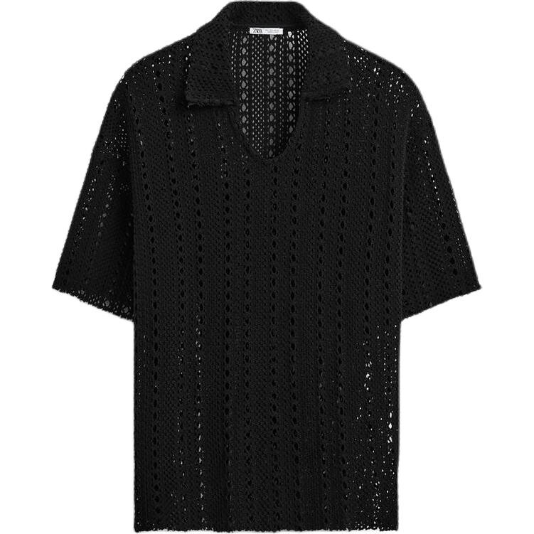 

Рубашка поло мужская черная Zara, черный