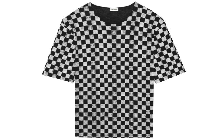

Футболка мужская Saint Laurent Check Printed, черный / белый