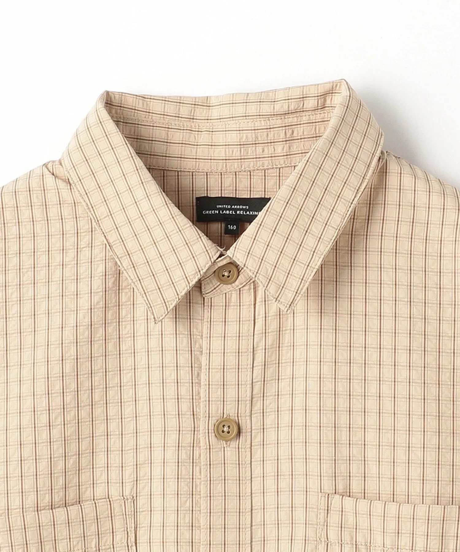 Рубашка с клетчатым узором / Детская 140-160 см United Arrows Green Label Relaxing, BEIKI — фото 3