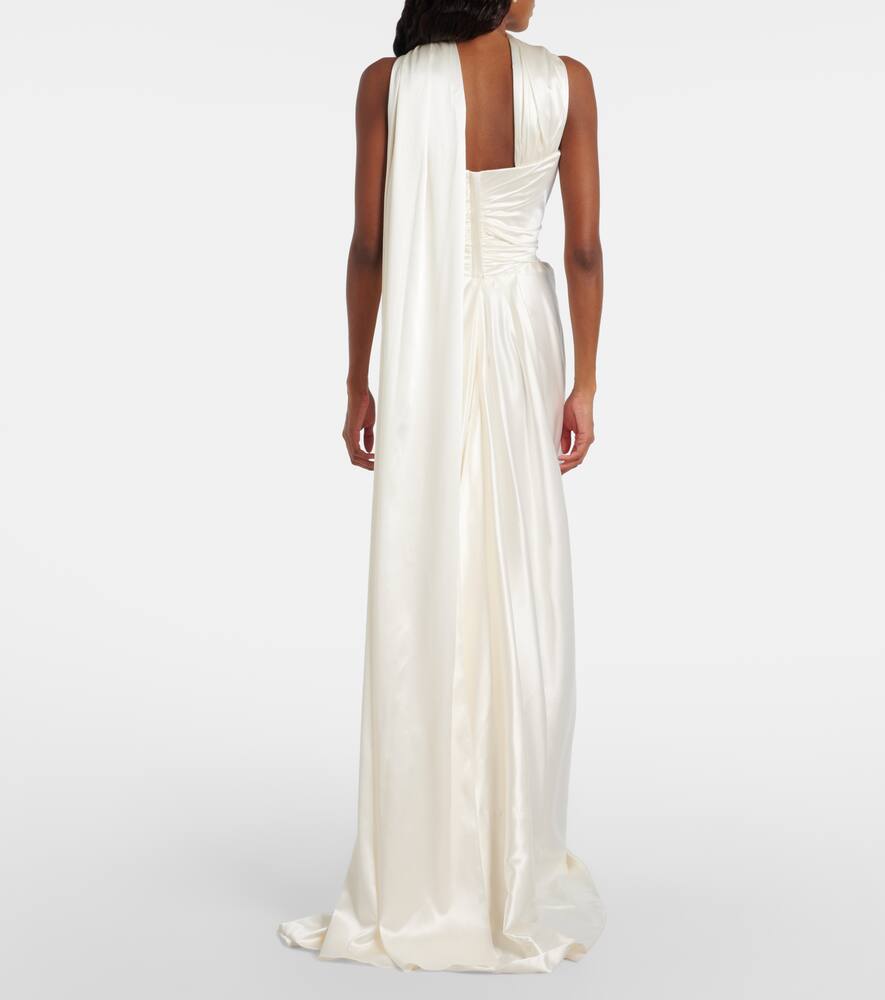 Платье Vixen из смесового шелка с драпировкой и шарфом Vivienne Westwood, Ivory — фото 3
