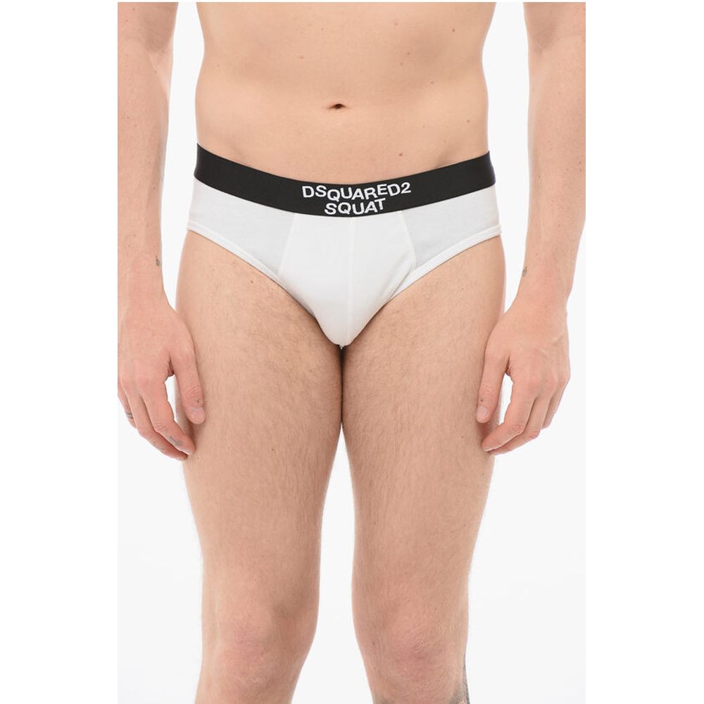 

Хлопковые трусы SQUAT Slip с контрастными полосами Dsquared2, белый