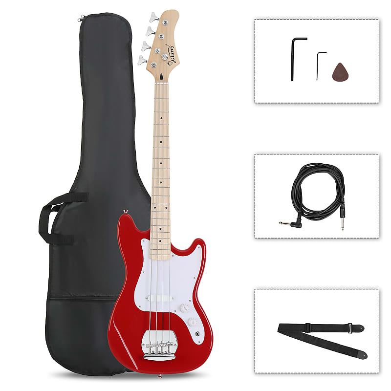 

Басс гитара Glarry Red 4 String 30in Short Scale Thin Body GB Electric Bass Guitar