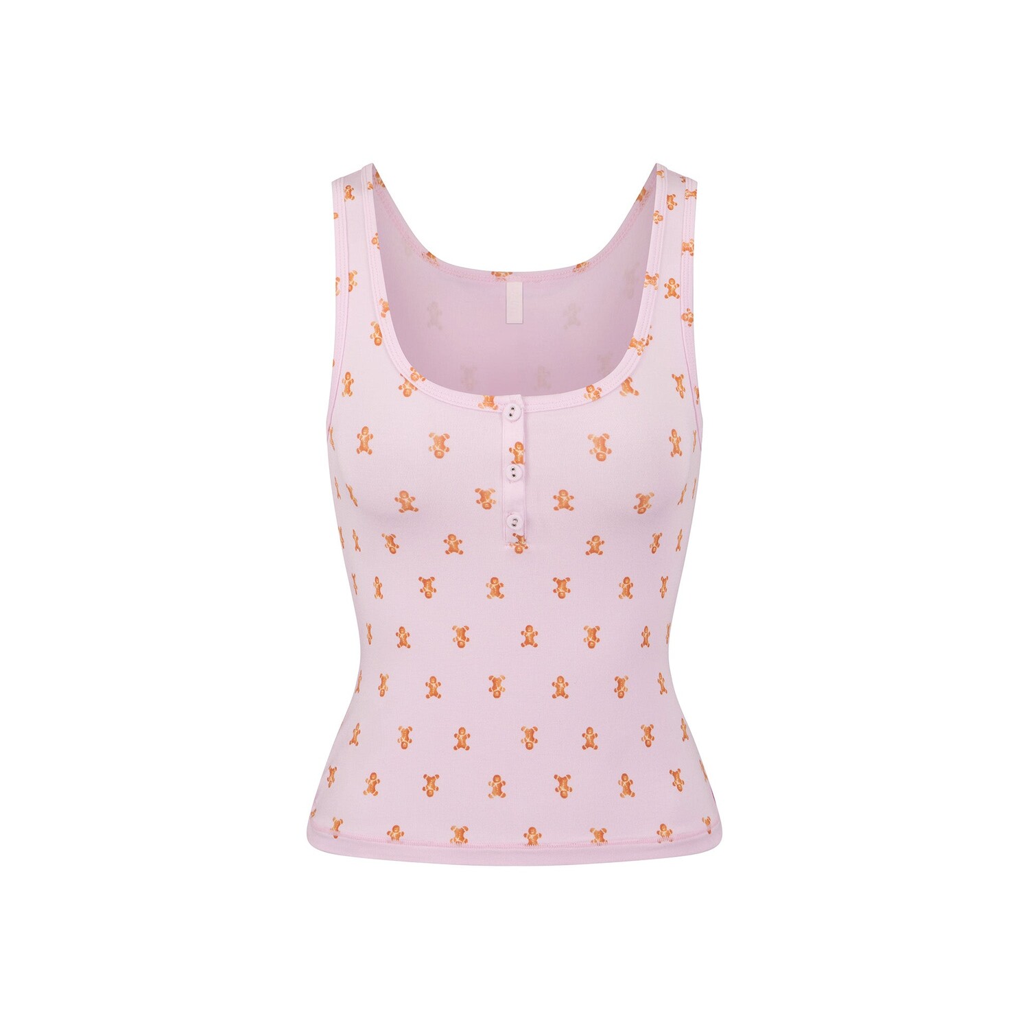 

Топ хенли SKIMS, цвет cherry blossom gingerbread print