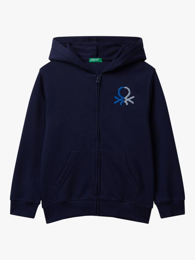 

Детская хлопковая толстовка с молнией Benetton, Blue