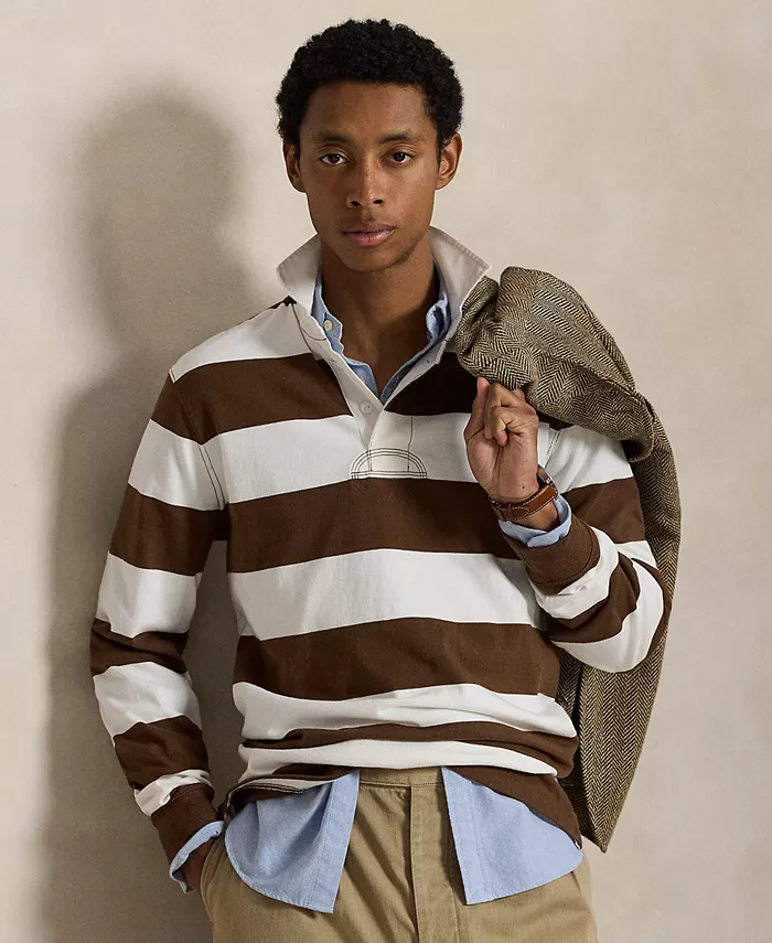 

Мужская культовая хлопковая рубашка для регби Polo Ralph Lauren, коричневый
