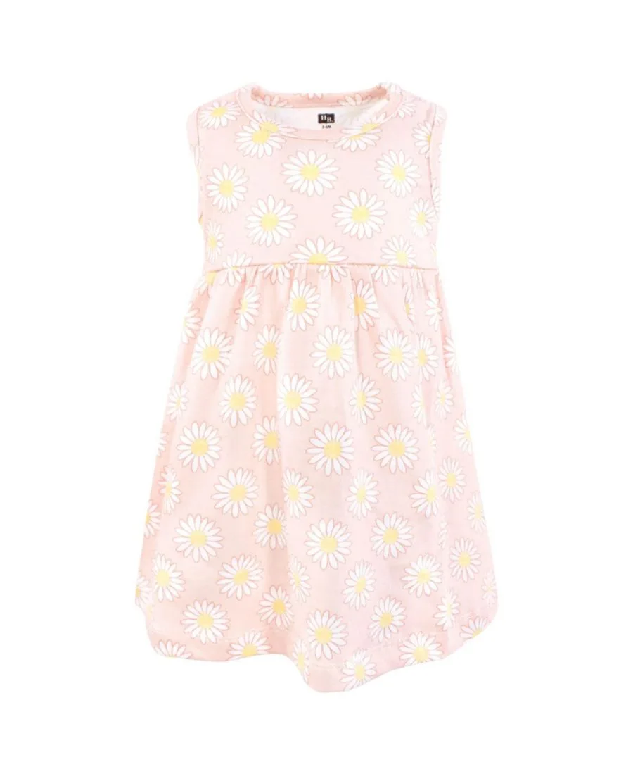 Удобный хлопковый комплект из платья и подходящего кардигана Hudson Baby, розовый daisy — фото 4