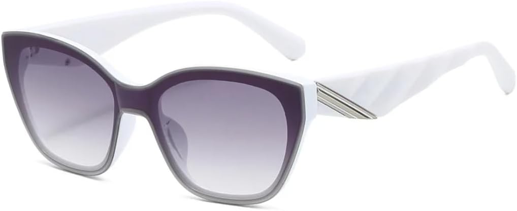 

Роскошные солнцезащитные очки «кошачий глаз» для женщин, ретро-стиль, индивидуальный дизайн, простые солнцезащитные очки для мужчин с защитой от УФ-излучения UV400 SZVVBKK, White Grey