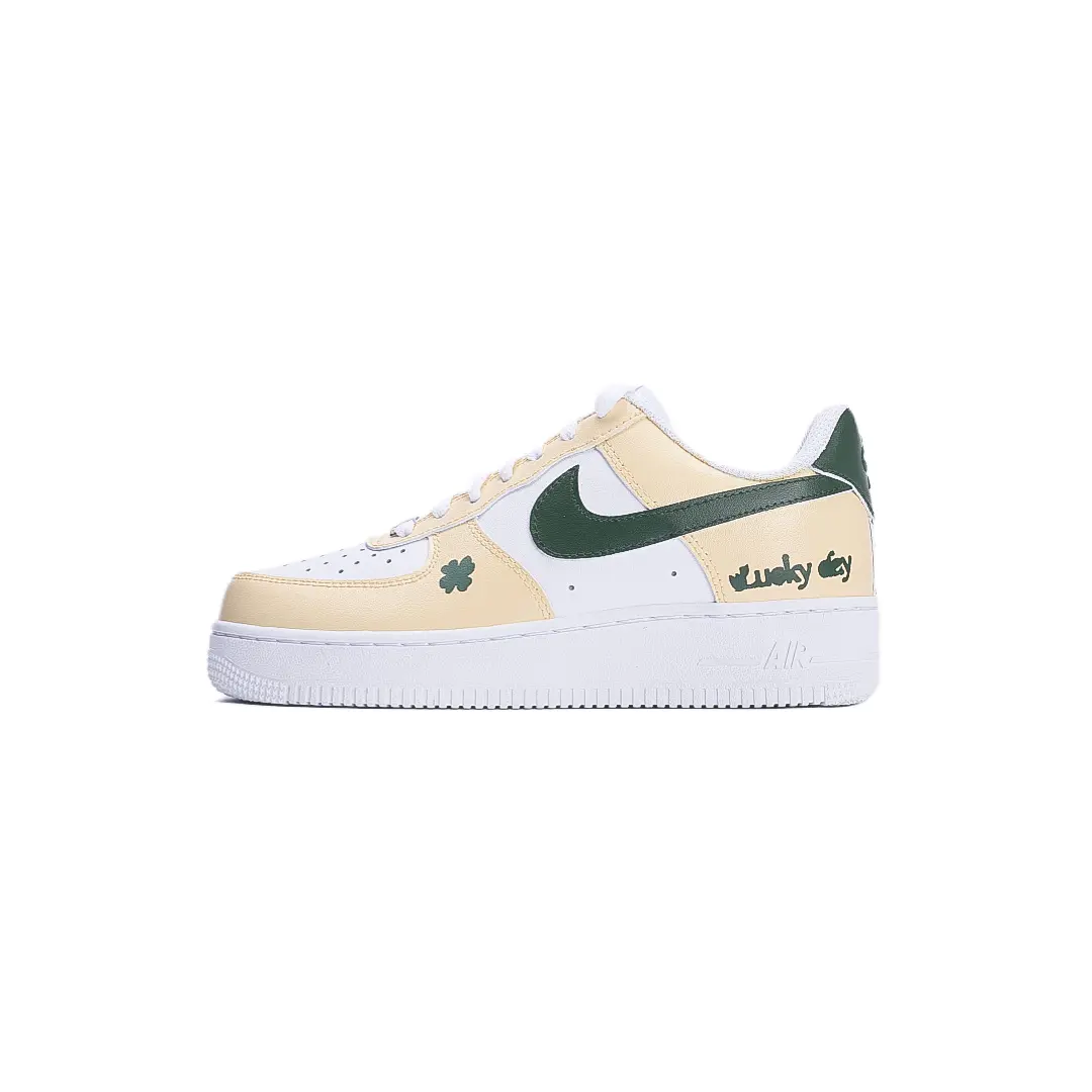 Nike Кроссовки для скейтбординга Air Force 1 с защитой от скольжения, женские, зелено-бежевые