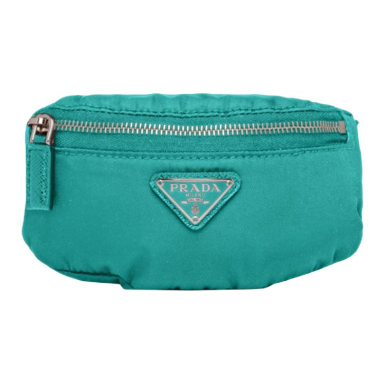 

PRADA Мужской зеленый тканевый браслет кошелек клатч мини