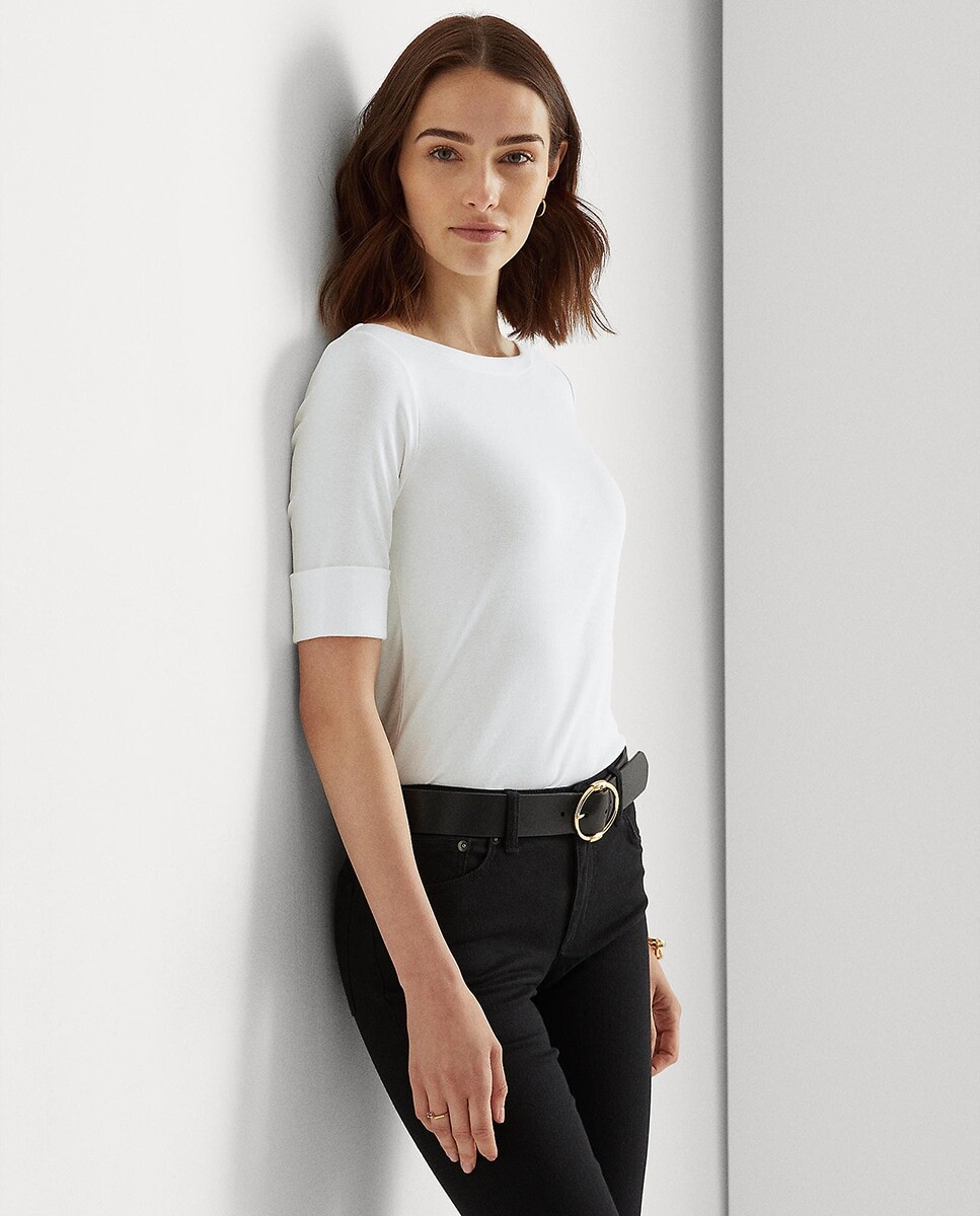 

Lauren Ralph Lauren женская белая футболка с короткими рукавами Lauren Ralph Lauren, белый