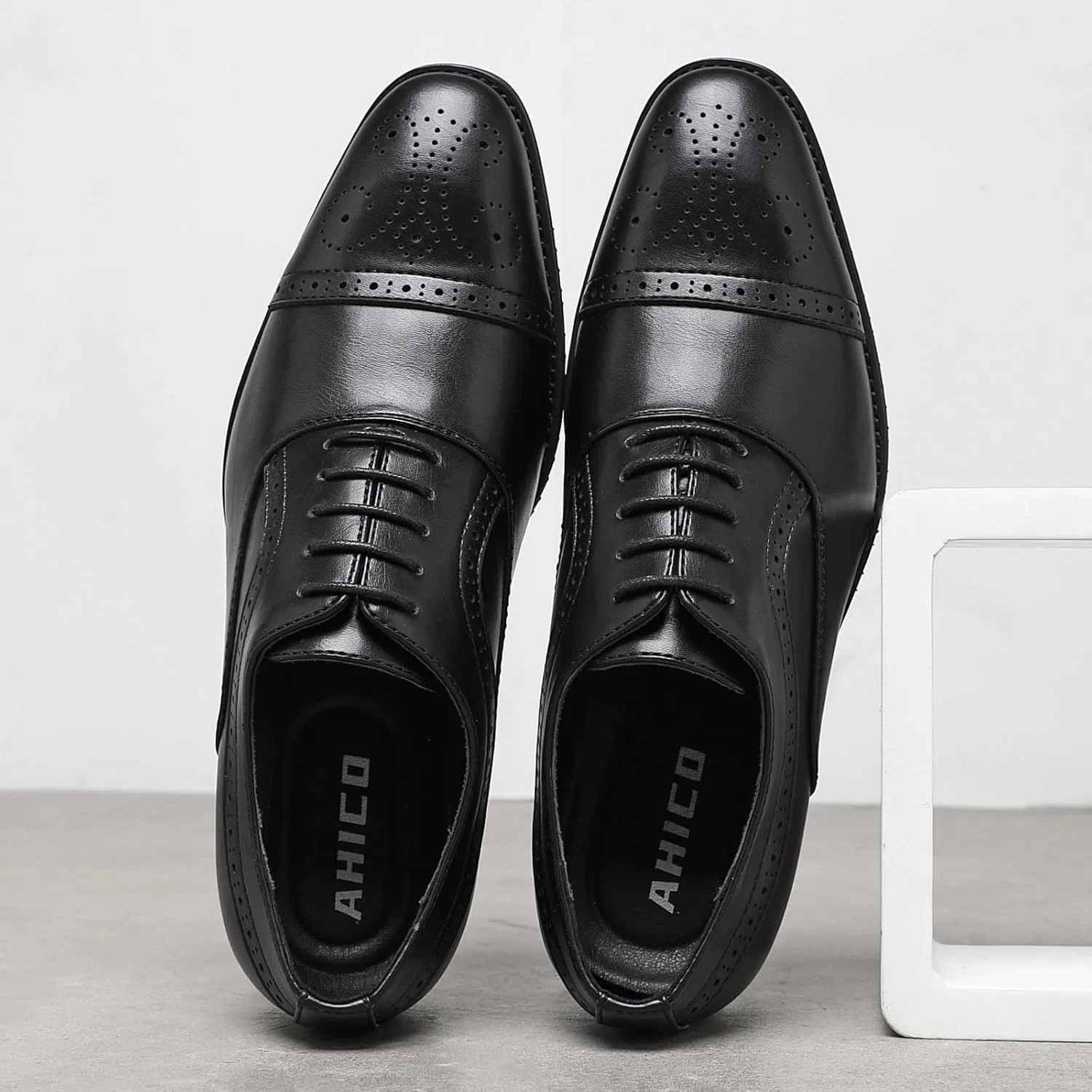Туфли Ahico Herrenschuhe, klassisch, Schnürschuh, Oxford, formelle Zehenkappe, Schwarz — фото 4