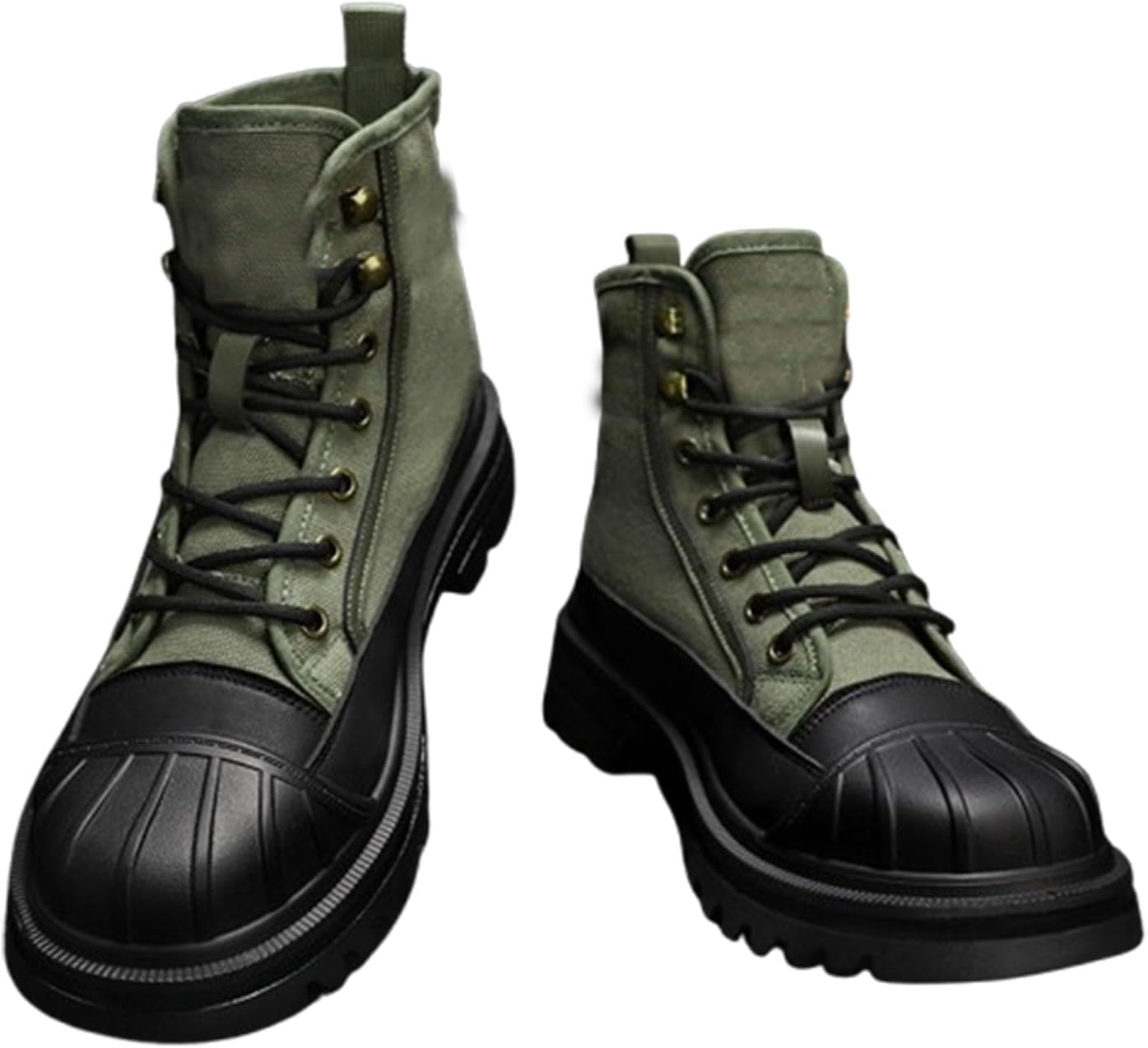 

Мужские ботинки, военные ботинки, кожаные ботинки, черные ботинки, средние походные ботинки с противоскользящей подошвой Generic