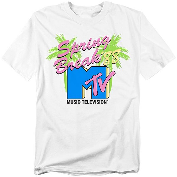 

Футболка Big & Tall с принтом MTV Spring Break и неоновыми пальмами Licensed Character