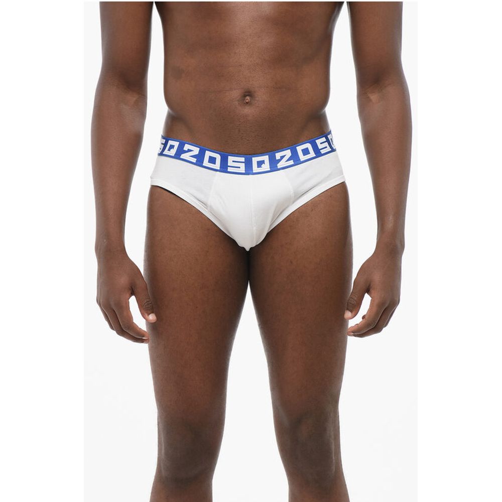 

Трусы из хлопковой смеси с эластичным поясом с логотипом Dsquared2, White