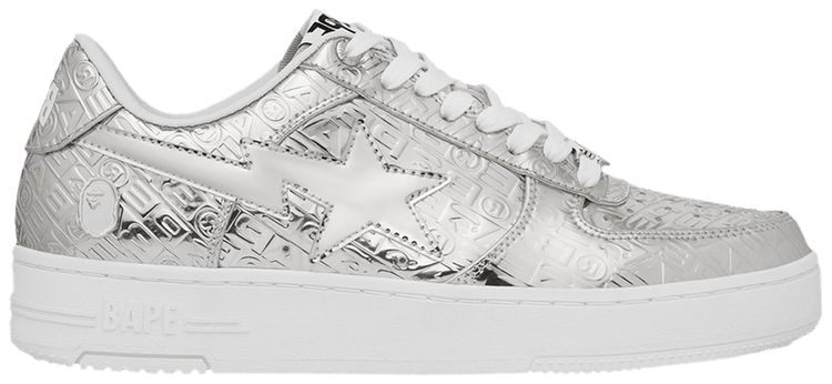 

Кроссовки BAPE Bapesta #5 'Silver Monogram', серебряный