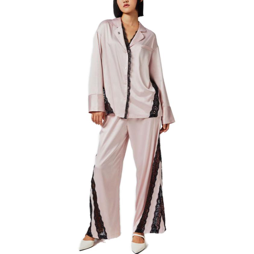 Женский пижамный комплект Victoria'S Secret, set (coat+casual pants)[розовый] — фото 3