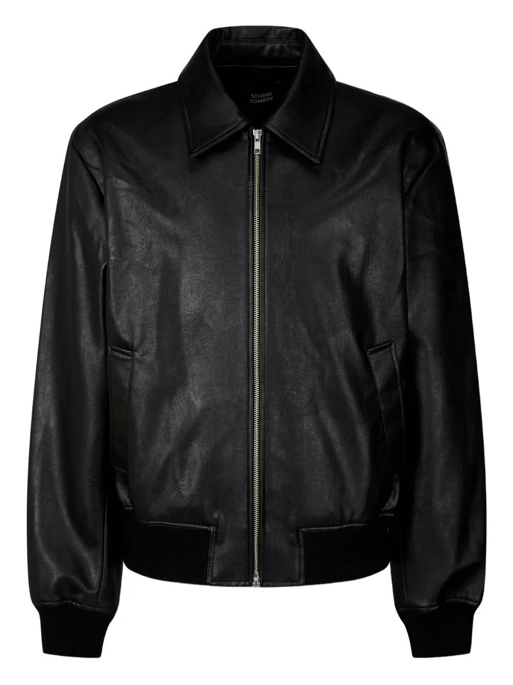 

Куртка на молнии с манжетами в рубчик STUDIO TOMBOY, черный