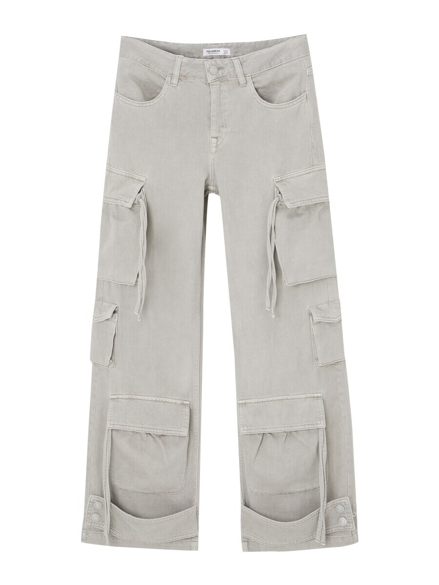 

Джинсы Pull&Bear Regular Cargo Jeans, серый деним